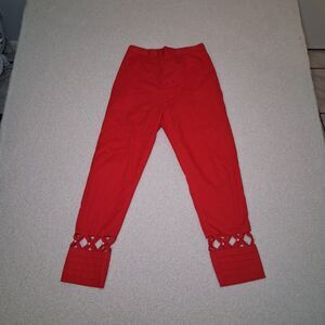 Red Dress Pants Pearl Women's Sz L Cutout Occasion Career Sophisticated